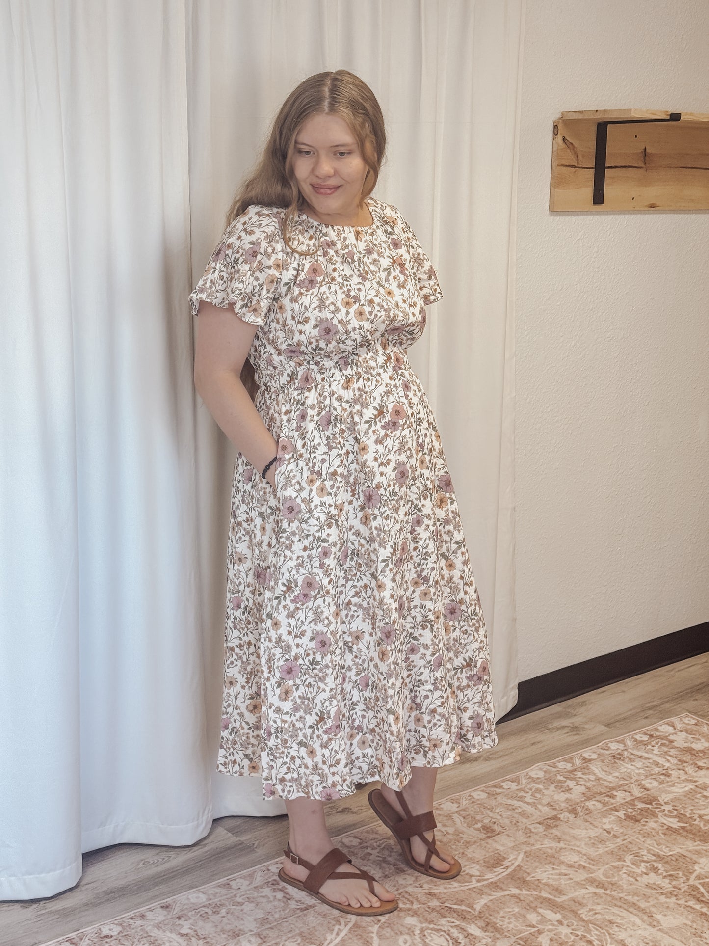 Cynthia Morning Glory Cotton Gauze Dress