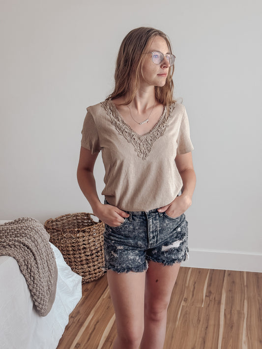 Crochet Trim T Shirt