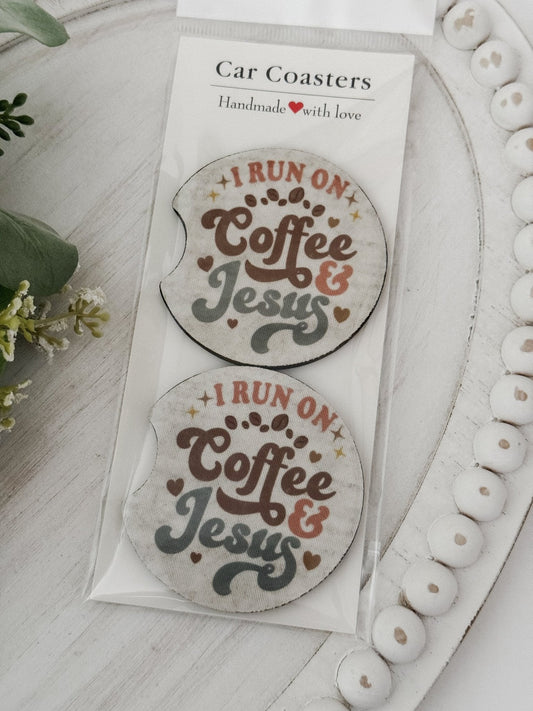 Car Coasters #4 Coffee & Jesus - Emma K Designs