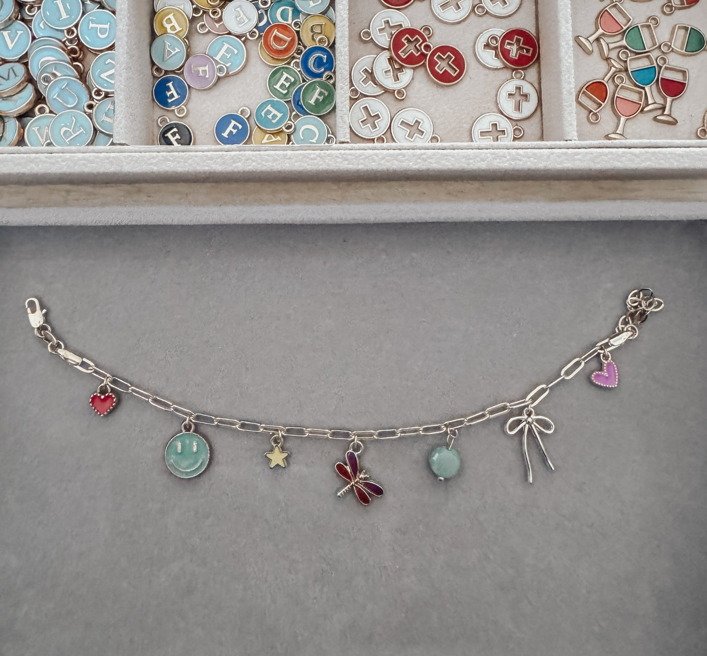 Colorful Dragonfly Charm Bracelet - Emma K Designs