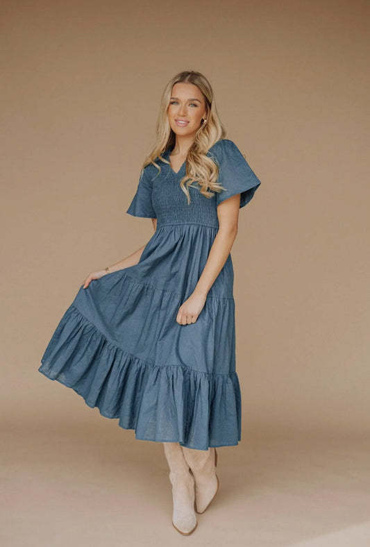 The Mia Linen Midi Dress