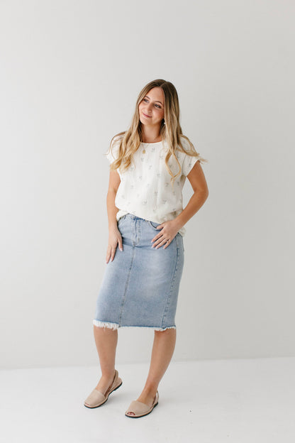 The Hadley Denim Midi Skirt
