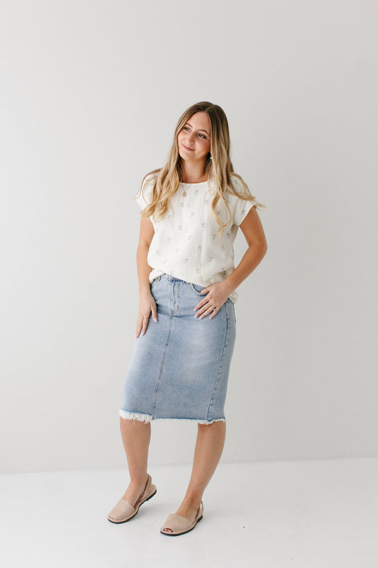 The Hadley Denim Midi Skirt