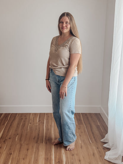 Crochet Trim T Shirt