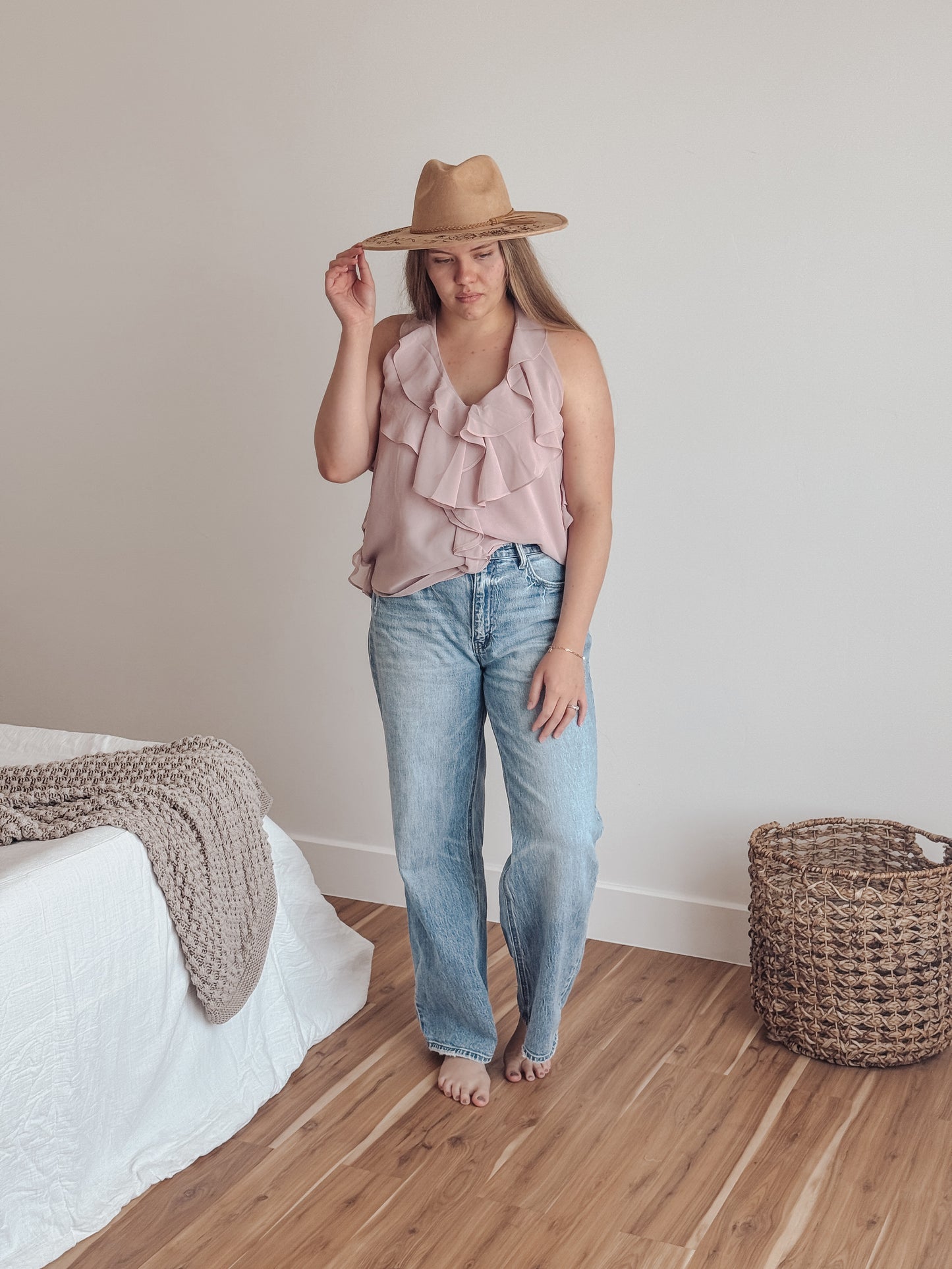 Ruffled Halter Blouse Top