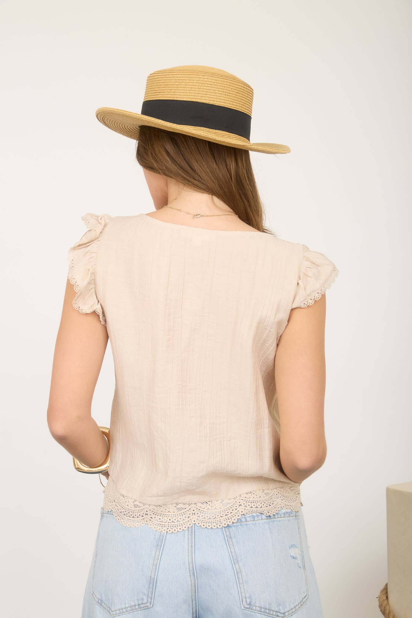 The Sadie Lace Flutter Top RESTOCKED