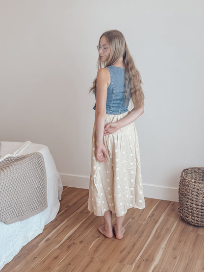 Polka Dot Midi Skirt