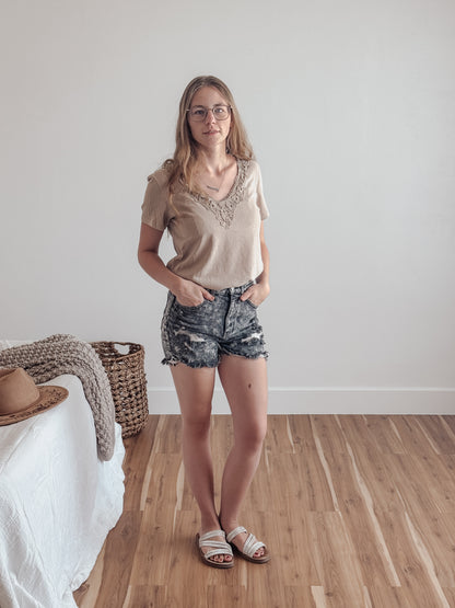 Crochet Trim T Shirt