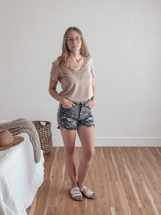Crochet Trim T Shirt