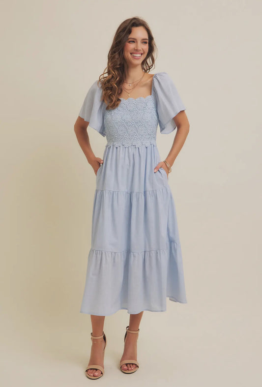 Layla Crochet Midi Dress