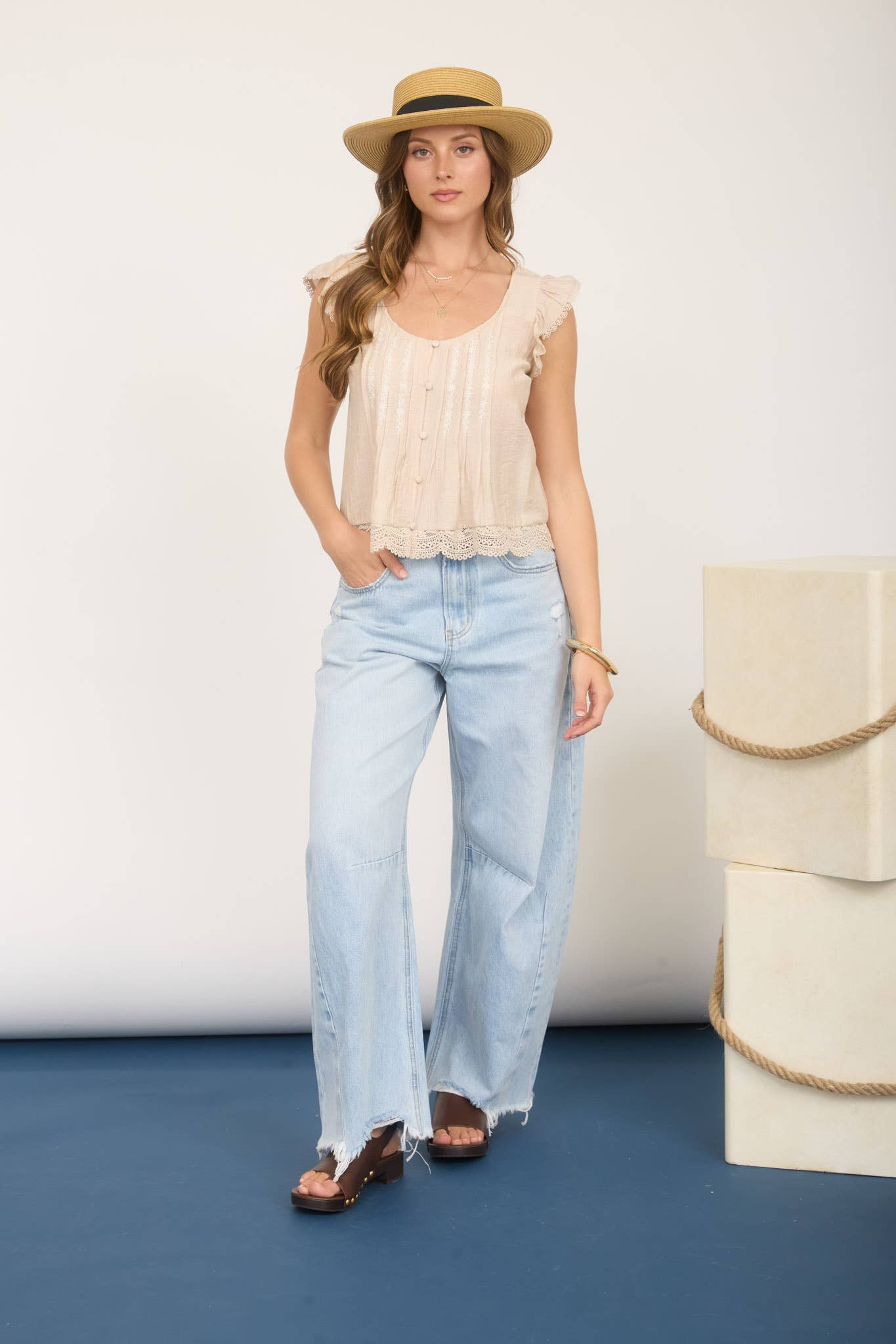 The Sadie Lace Flutter Top RESTOCKED