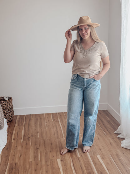 Crochet Trim T Shirt