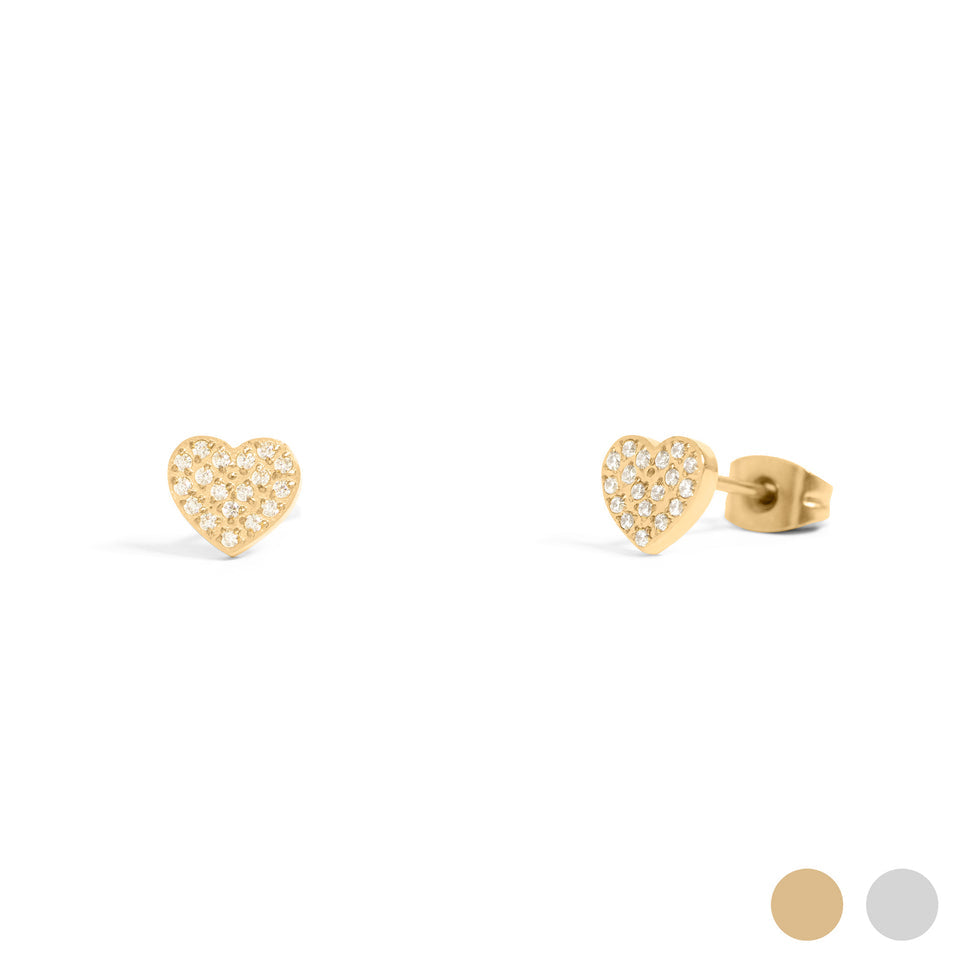 Luxe Heart Stud Earrings