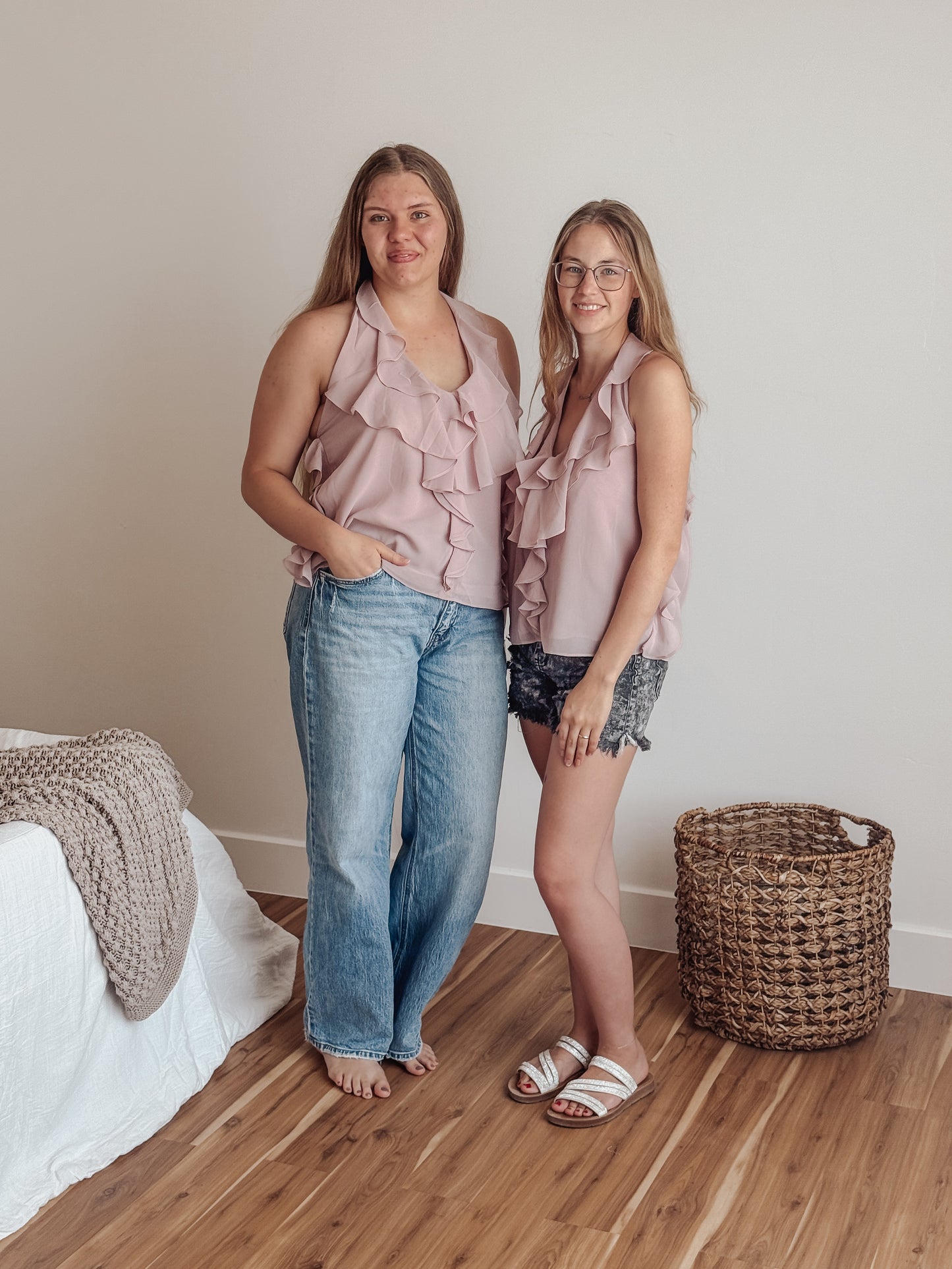 Ruffled Halter Blouse Top