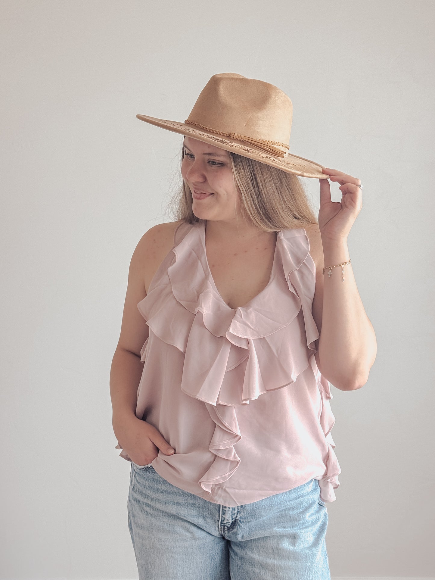 Ruffled Halter Blouse Top