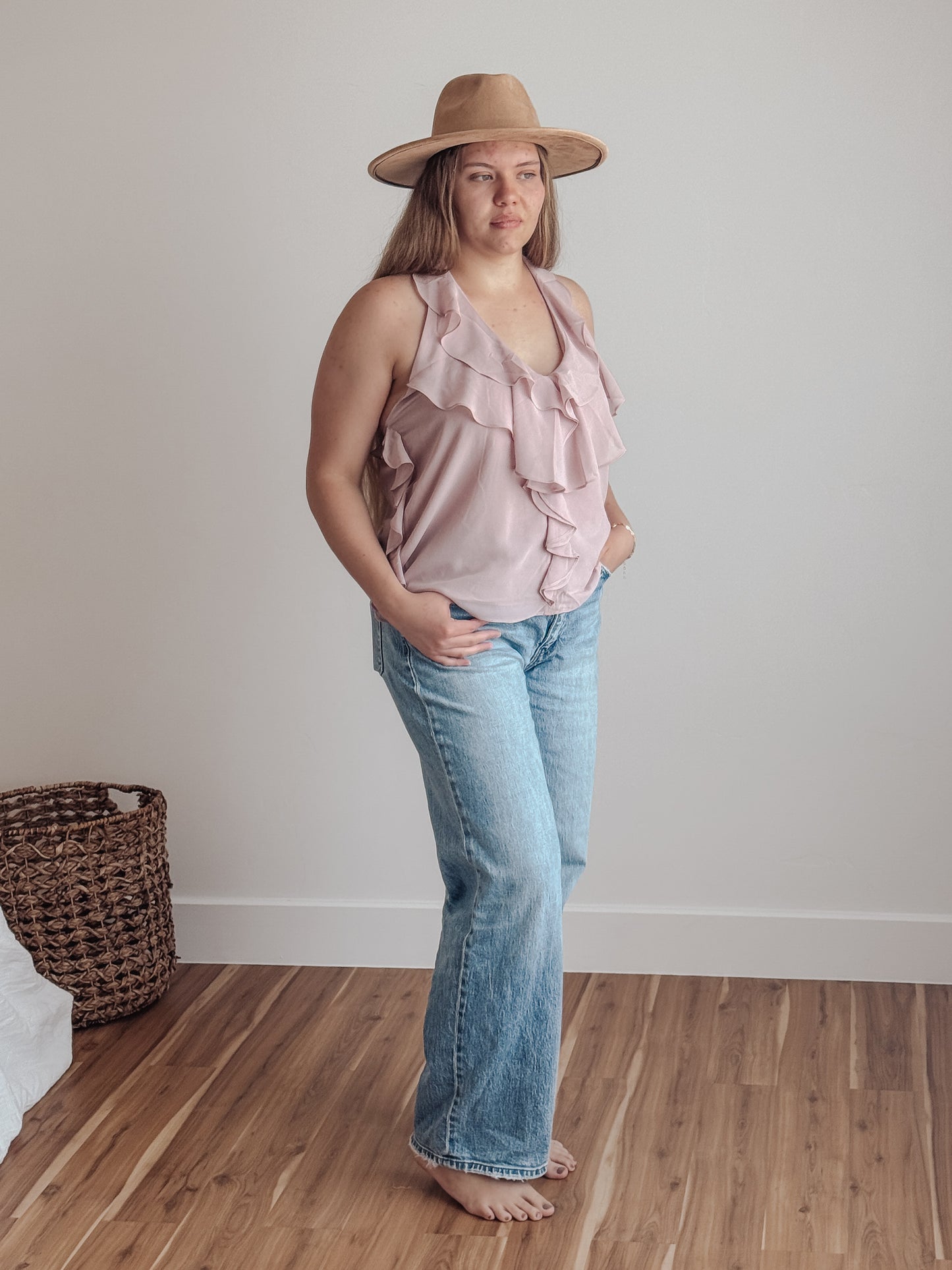 Ruffled Halter Blouse Top