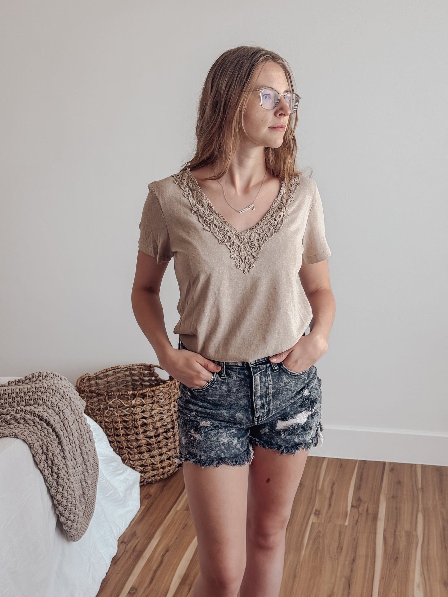Crochet Trim T Shirt