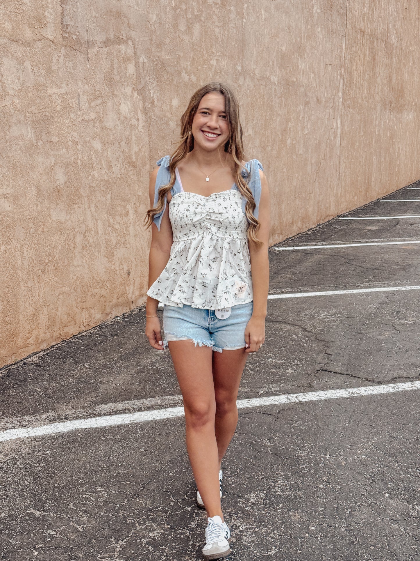 High Rise Distressed Washed Step Side Hem Shorts