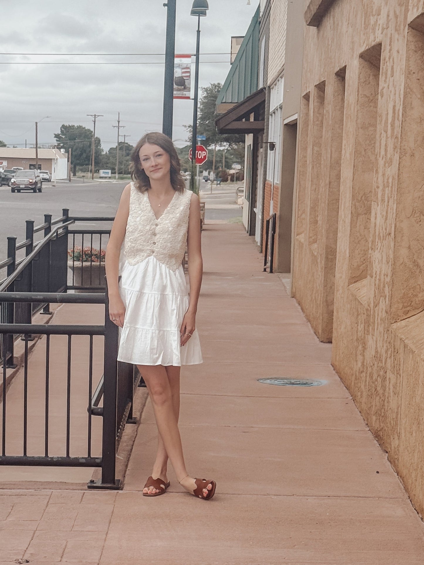 Boho Lace Bodice Mini Dress
