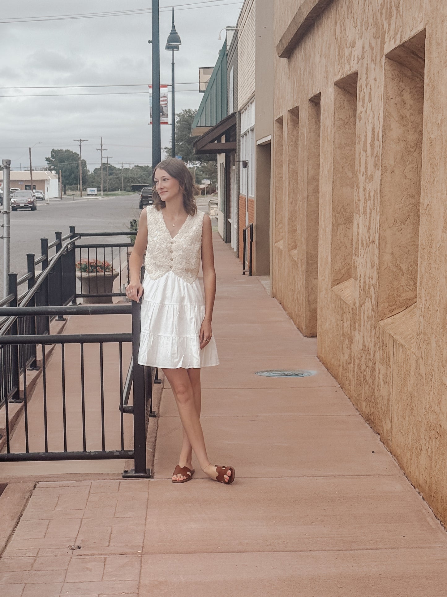 Boho Lace Bodice Mini Dress