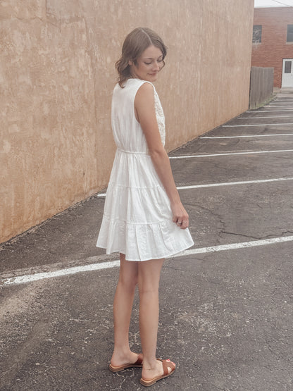 Boho Lace Bodice Mini Dress