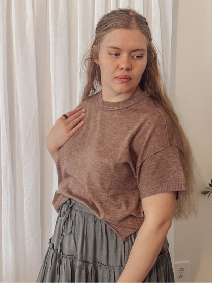 The Rowan Soft Knit Tee In Espresso RESTOCKED