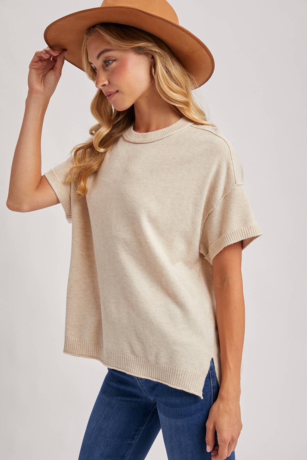 Rowan Soft Knit Tee in Oatmeal