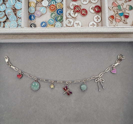 Colorful Dragonfly Charm Bracelet - Emma K Designs