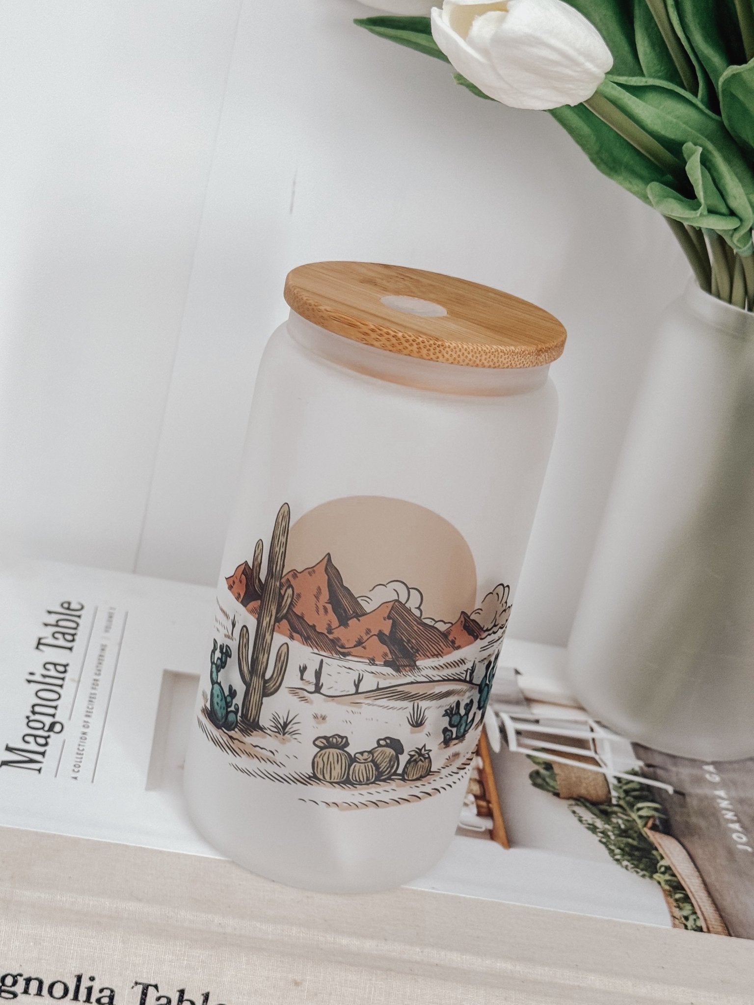 Desert 16oz Glass Can Cup - Emma K Designs