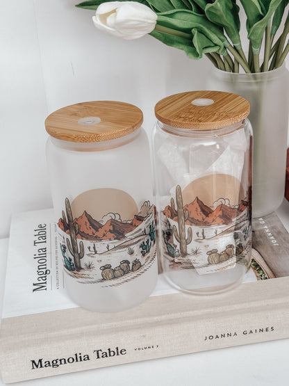 Desert 16oz Glass Can Cup - Emma K Designs