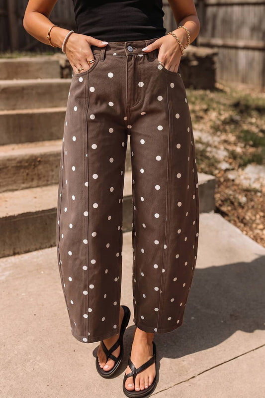 Polka Dot Barrel Jeans