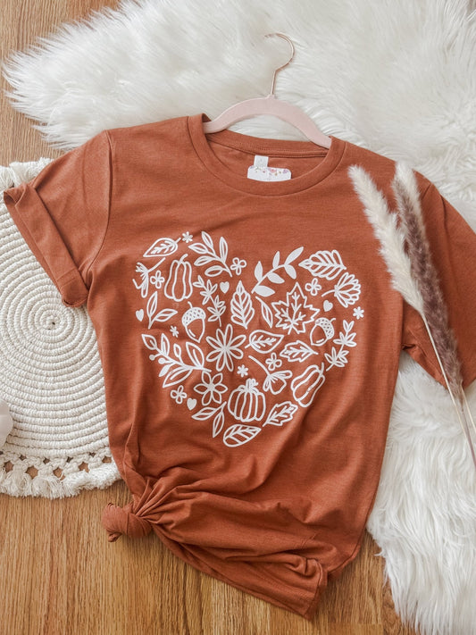 Fall Heart T-Shirt - Emma K Designs