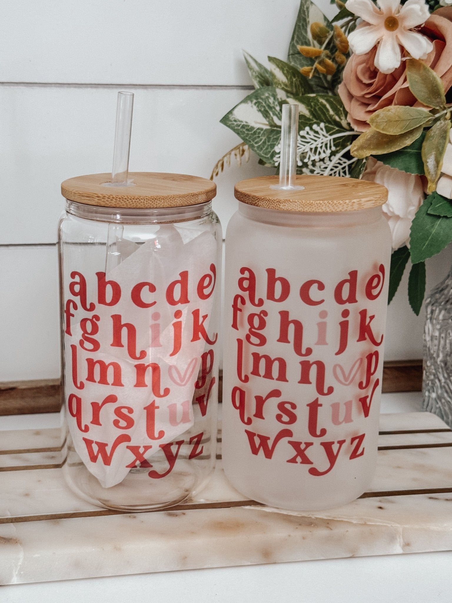 I Love You 16oz Glass Can Cup - Emma K Designs