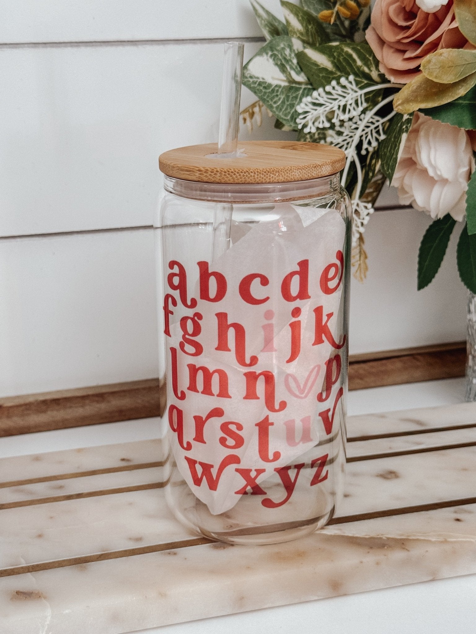 I Love You 16oz Glass Can Cup - Emma K Designs