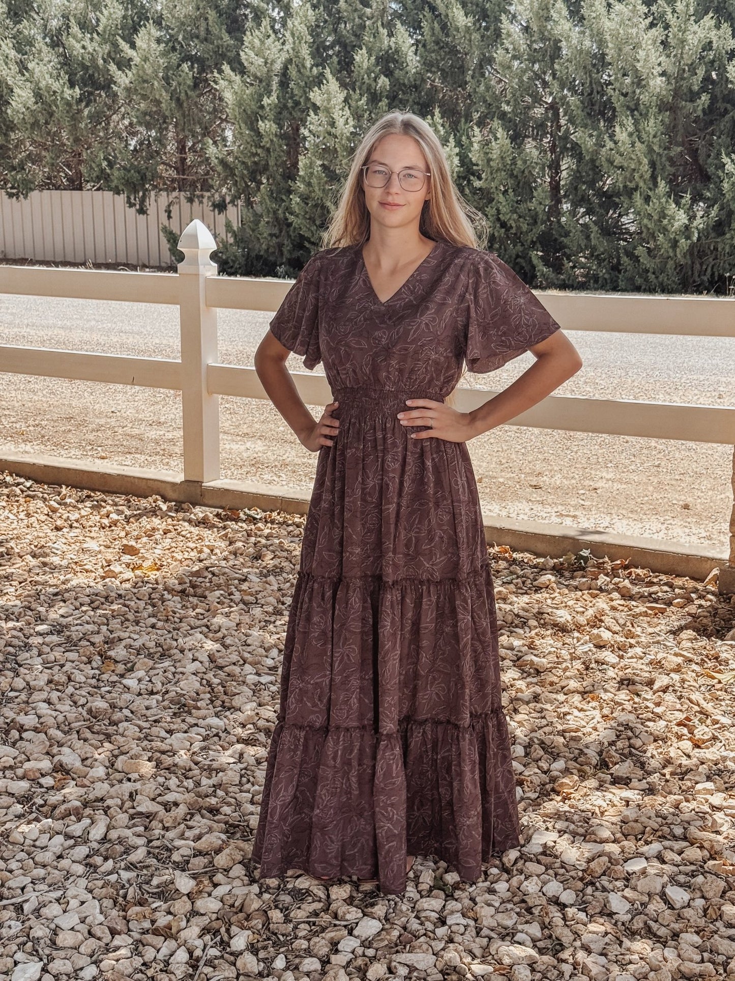 The Eden in Cocoa Ditsy - Emma K Designs